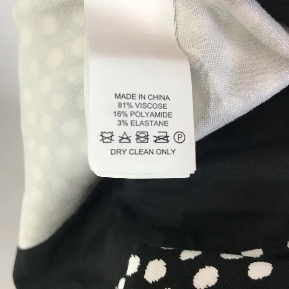 KATE SPADE Black & White Spot Ponte Dress 2 Fit & Flare Preppy Cute